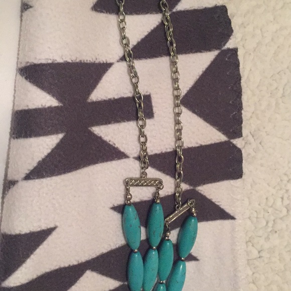 Long turquoise silver necklace - Picture 4 of 5
